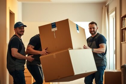 professionelle Umzugshelfer bei der Arbeit